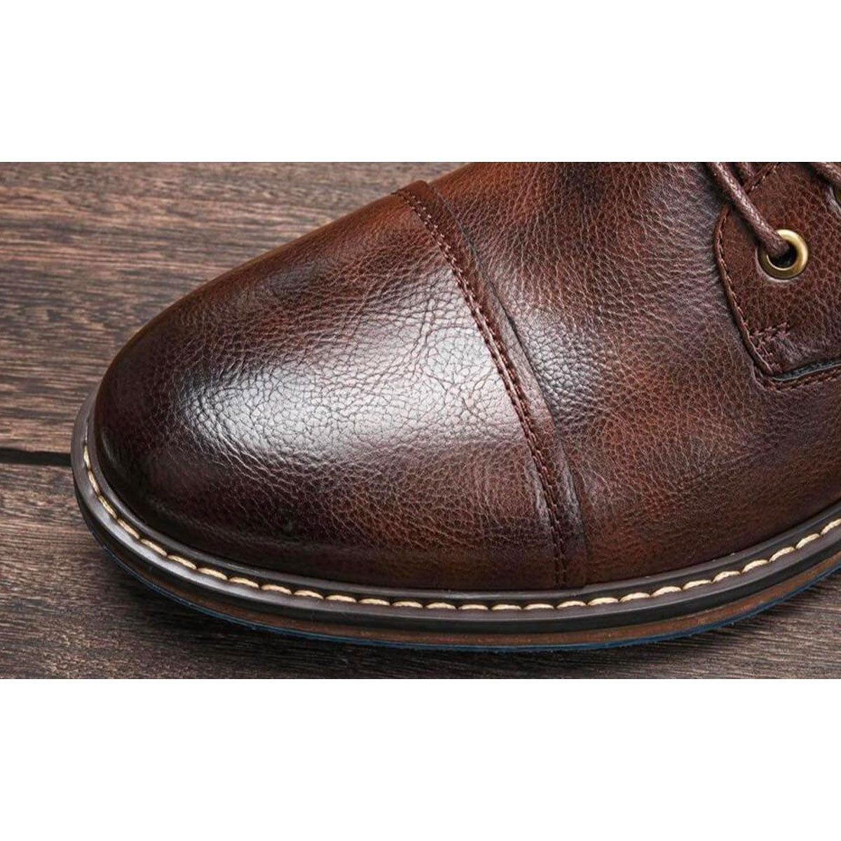 Full-Grain Leather Oxford Boots