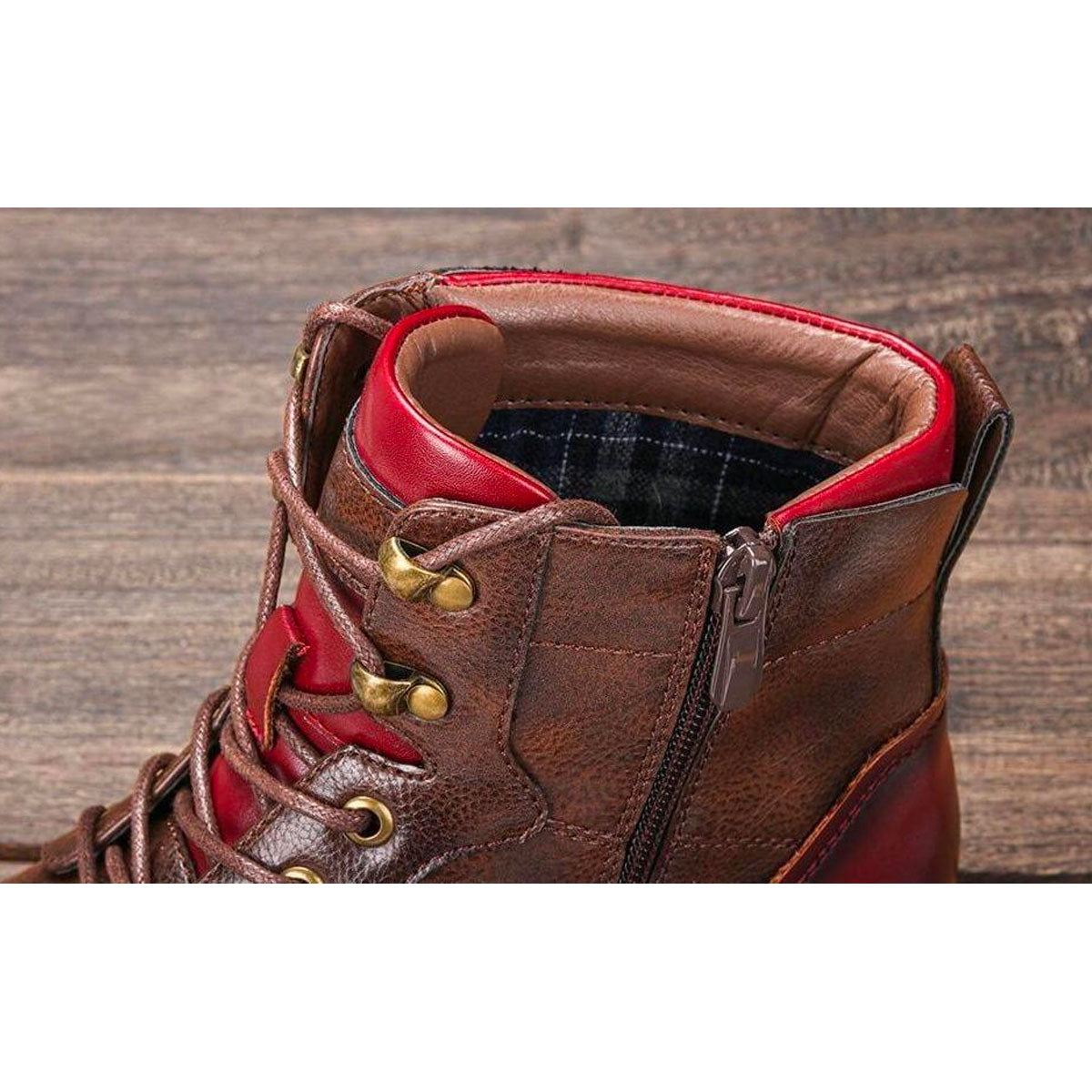 Full-Grain Leather Oxford Boots