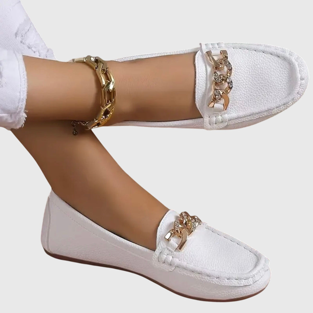 Eden - Flat Diamond Buckle Loafers