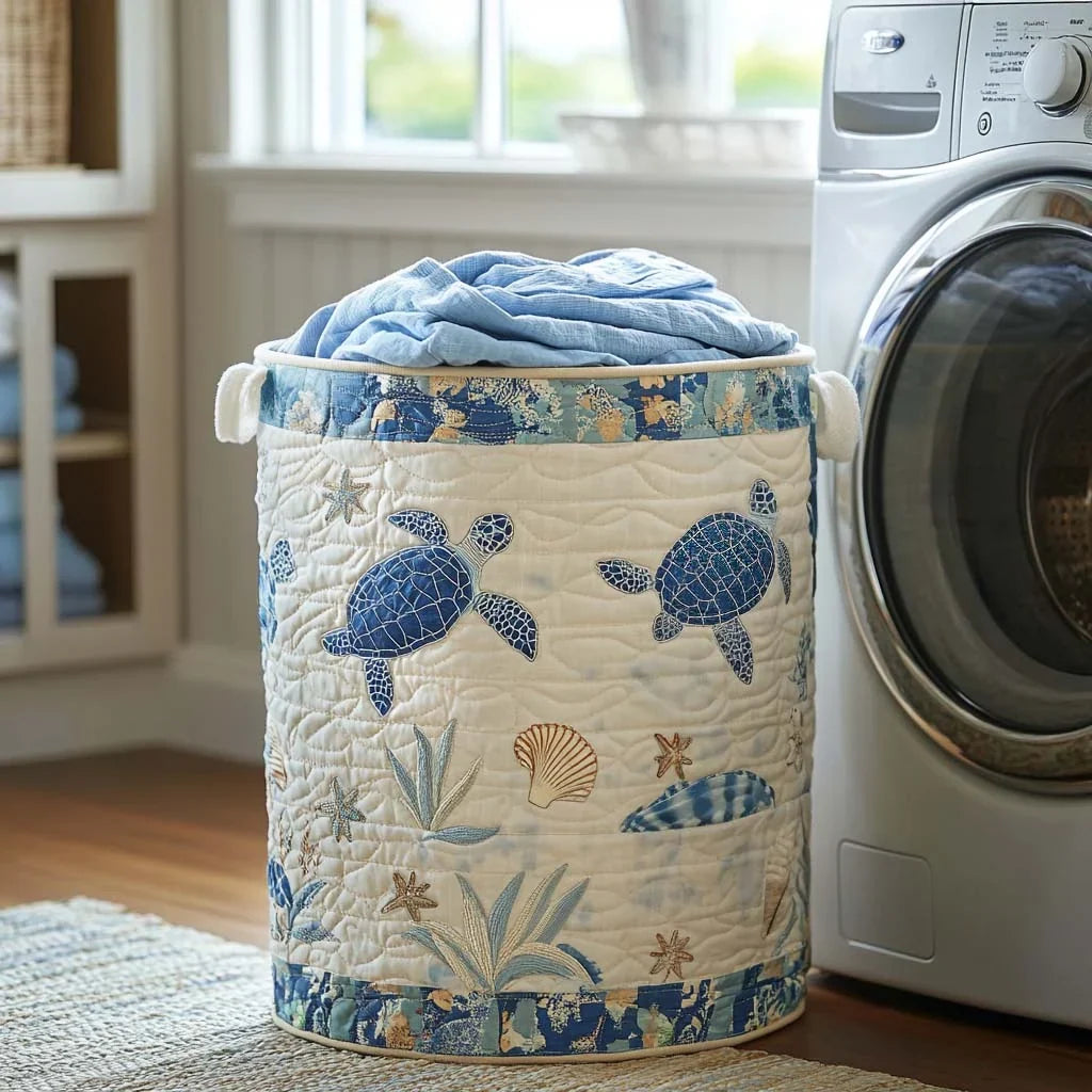Blue Turtle Cove Laundry Basket - 2
